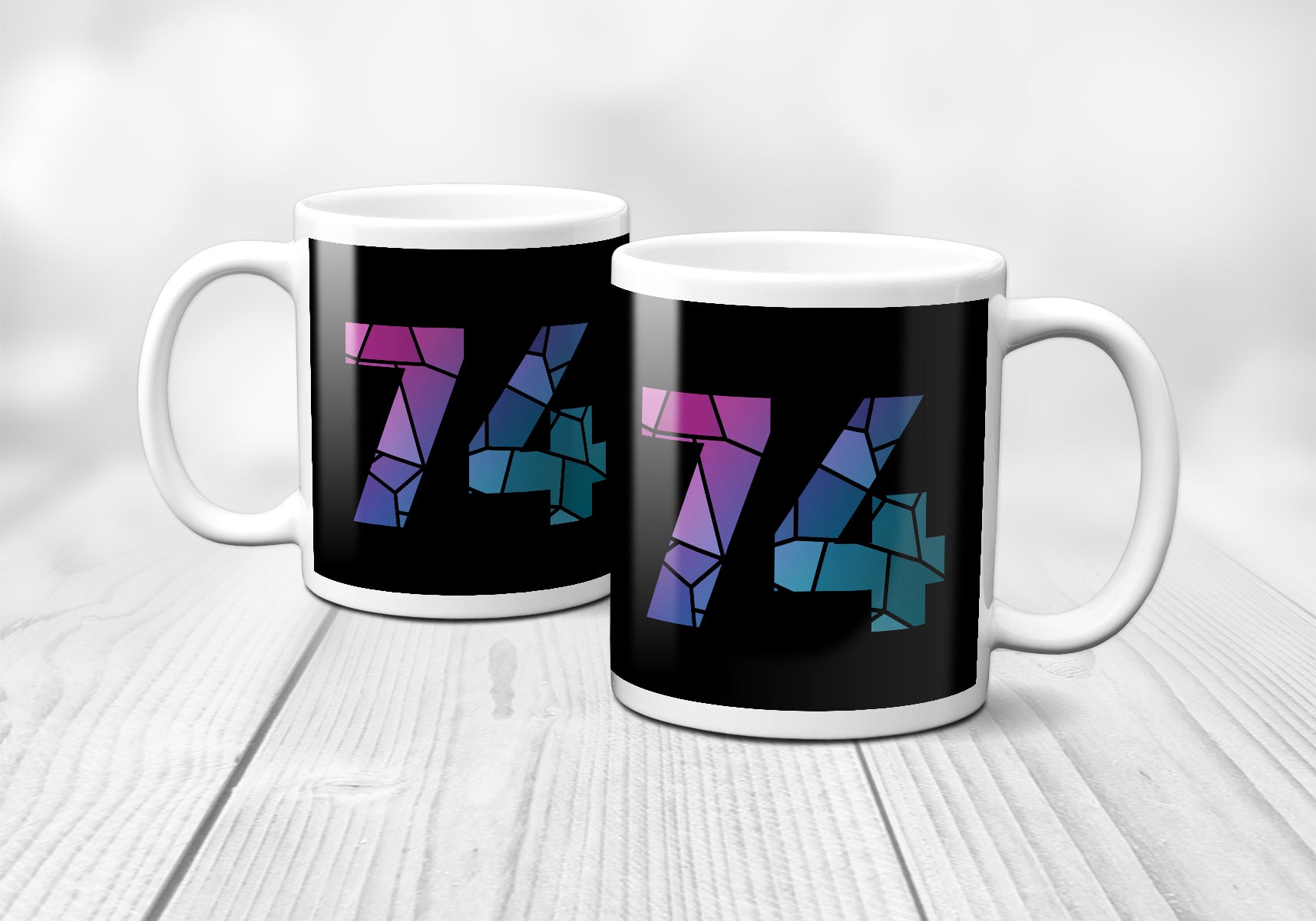 74 Number Mug (Black)