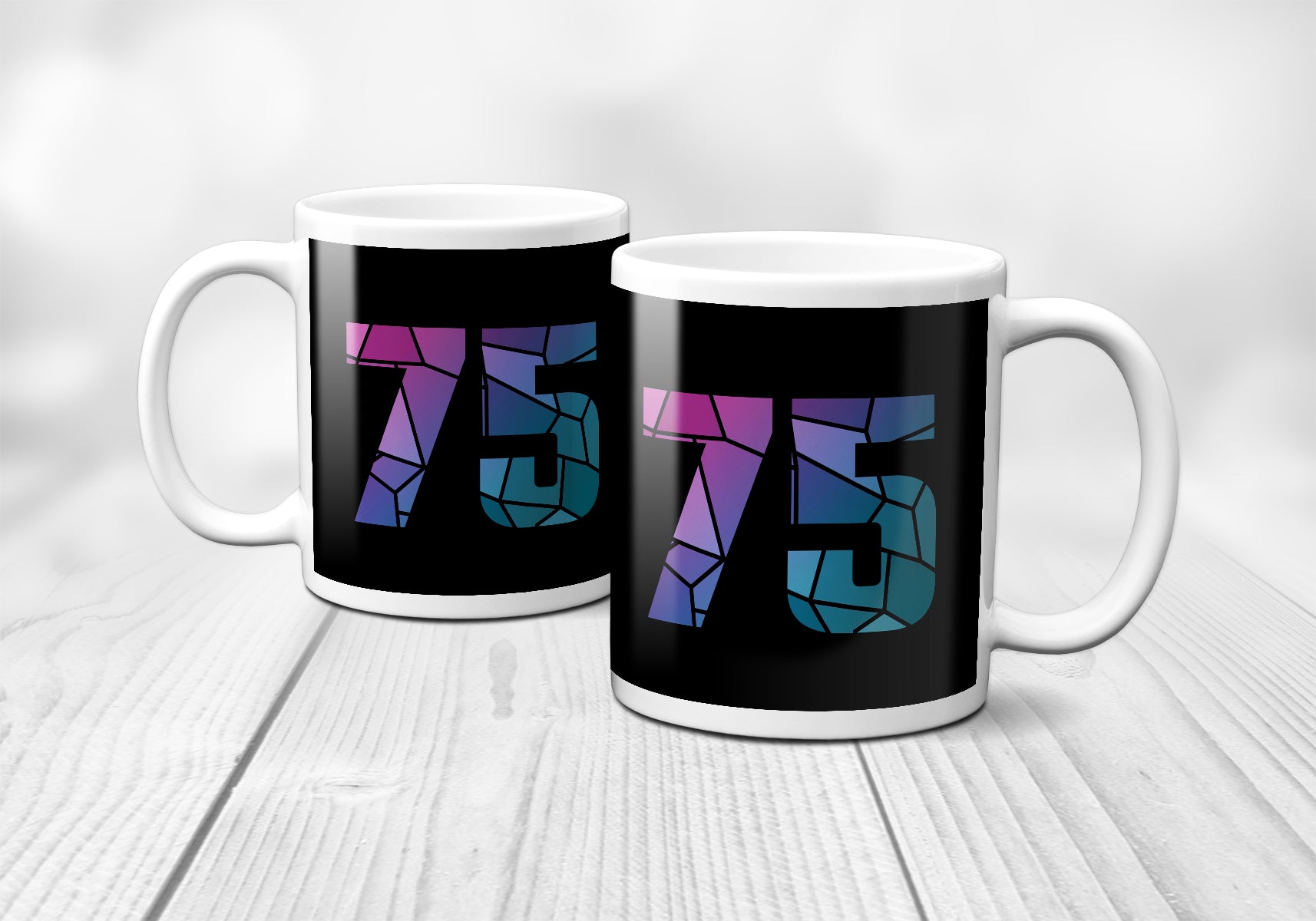 75 Number Mug (Black)