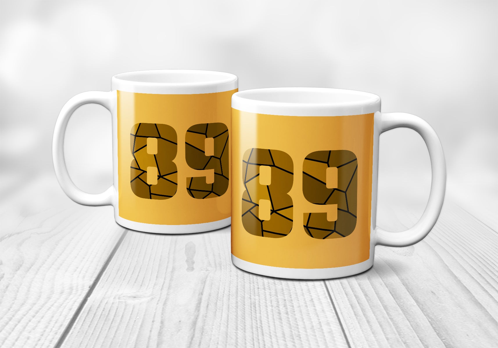 89 Number Mug (Golden Yellow)