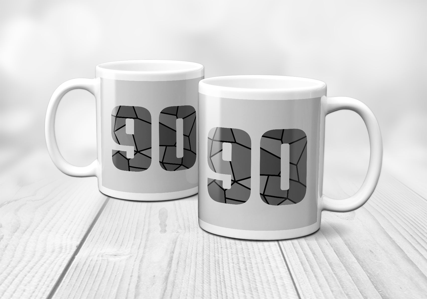 90 Number Mug (Melange Grey)