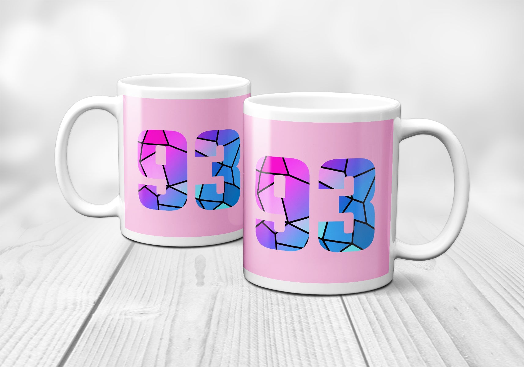 93 Number Mug (Light Pink)