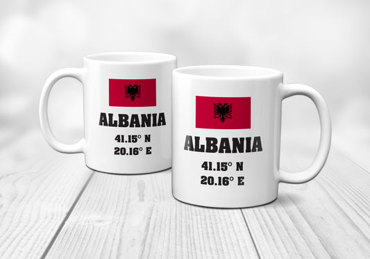 Albania Laitutude Longitude Mug