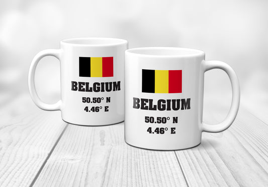 Belgium Laitutude Longitude Mug