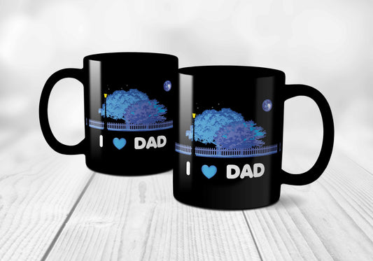 I Love Dad Black Mug