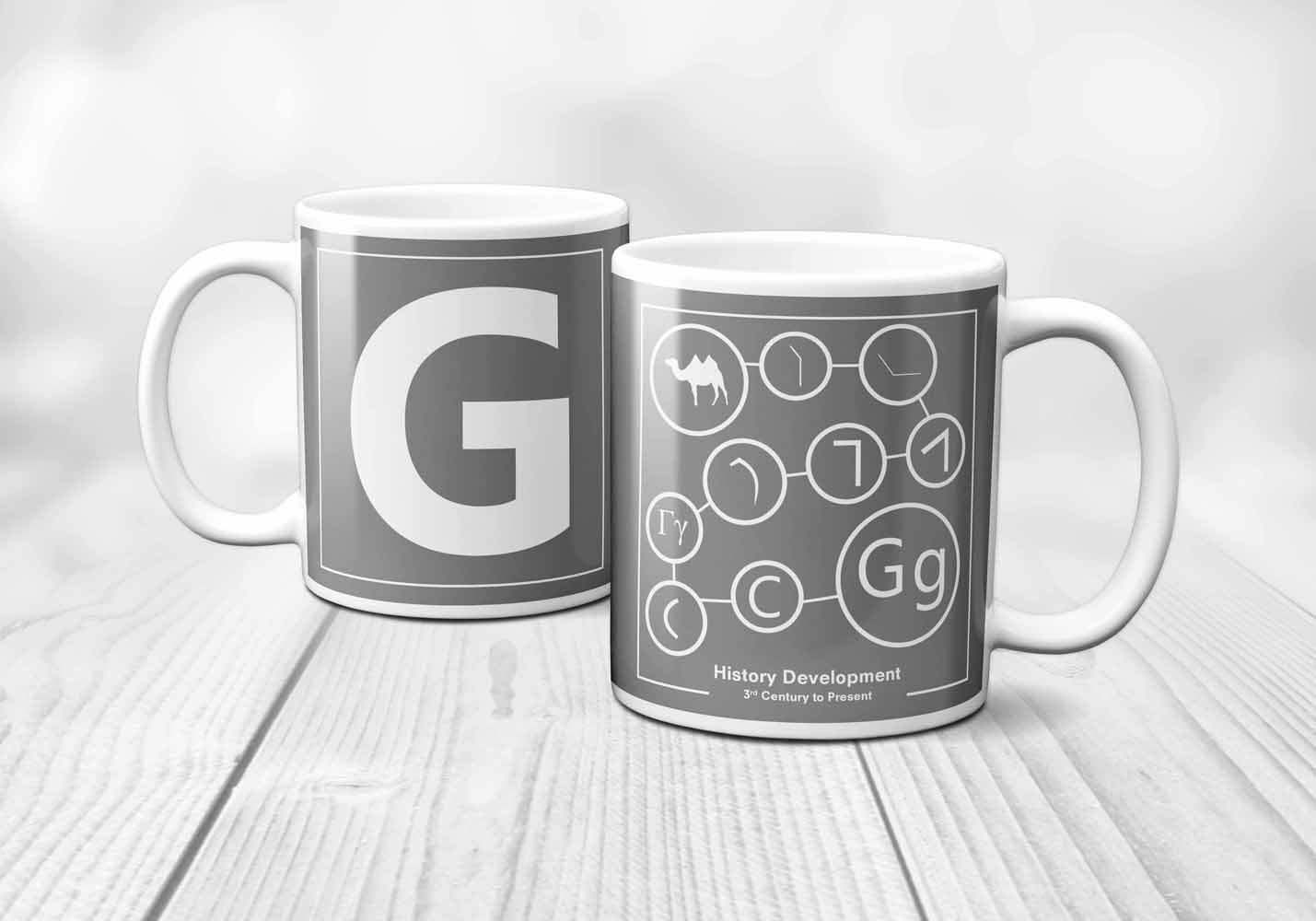 G Letter History Development Mug