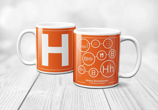 H Letter History Development Mug