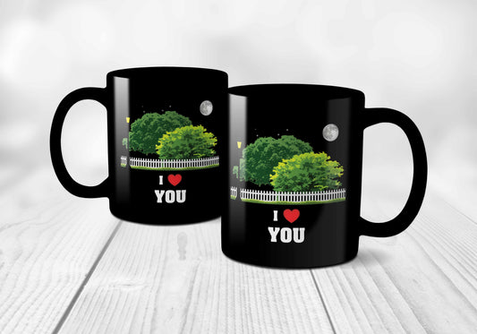 I Love You Black Mug