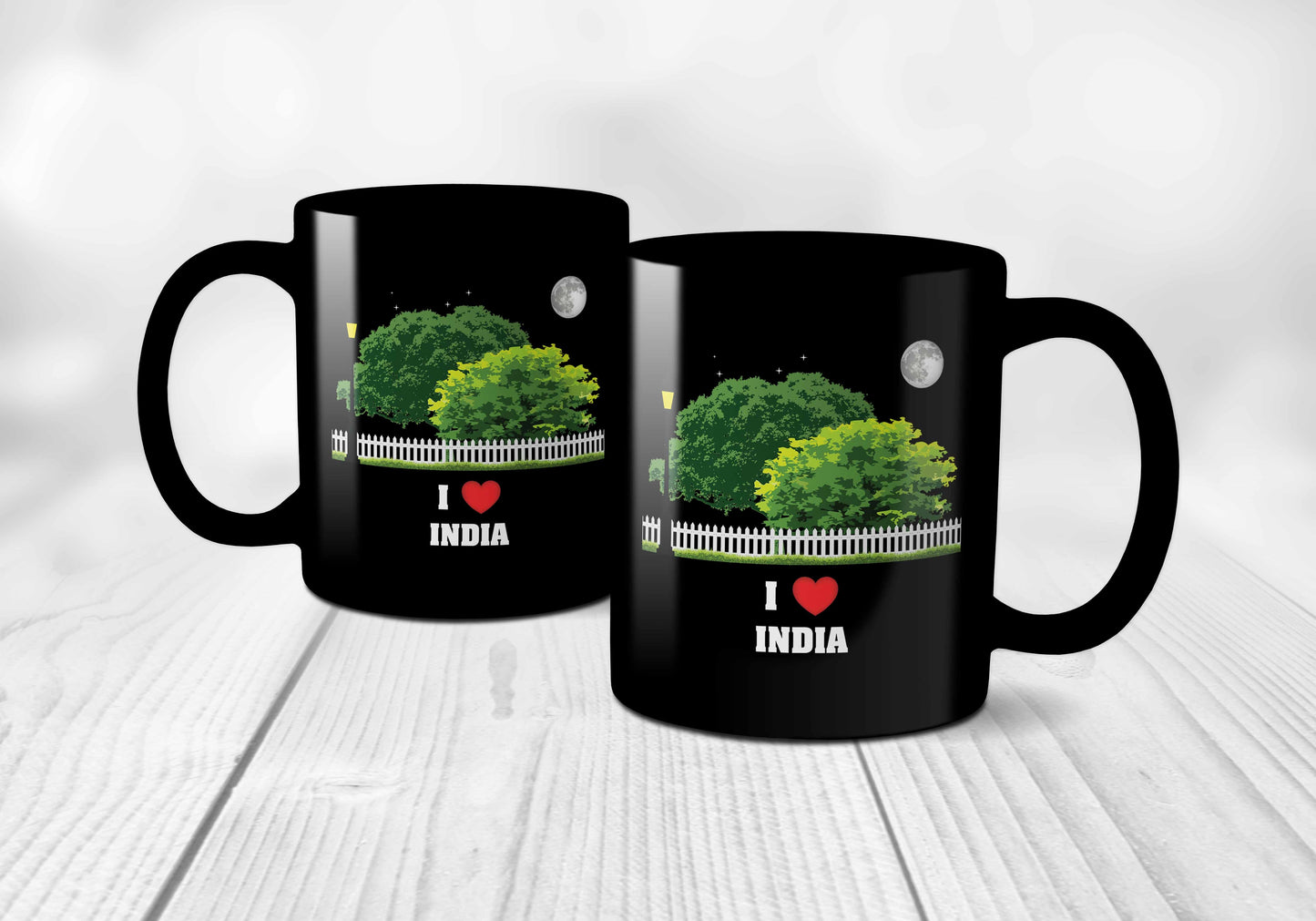 I Love India Black Mug