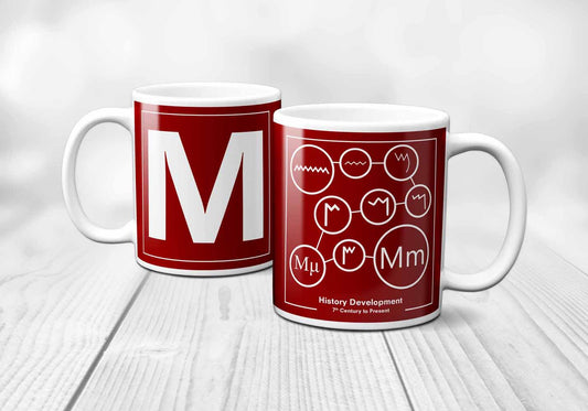 M Letter History Development Mug