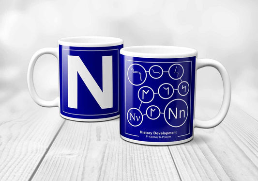 N Letter History Development Mug