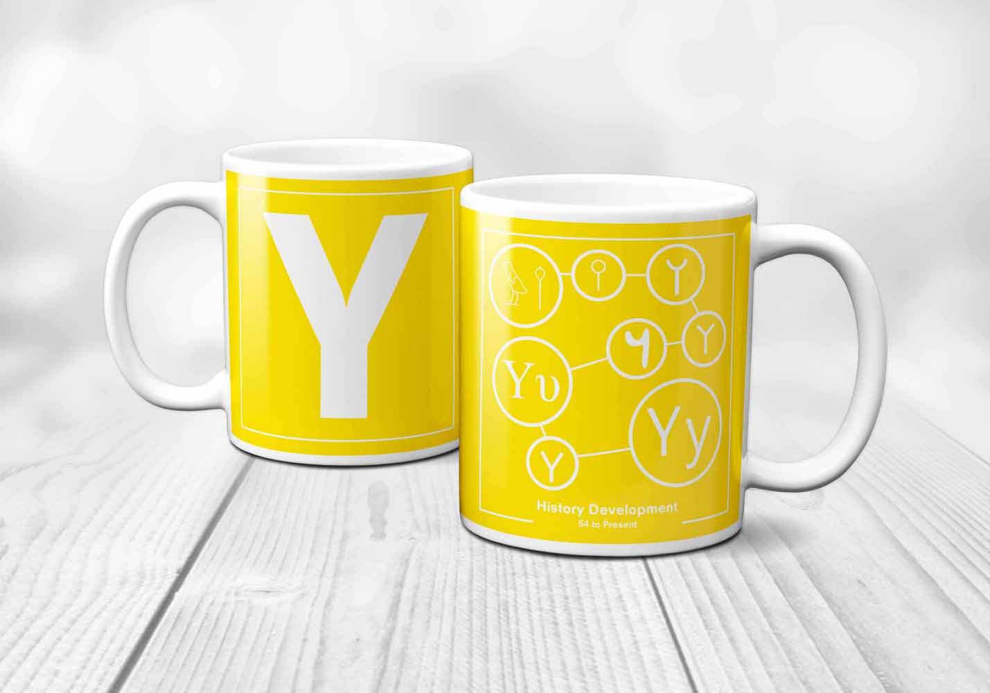 Y Letter History Development Mug